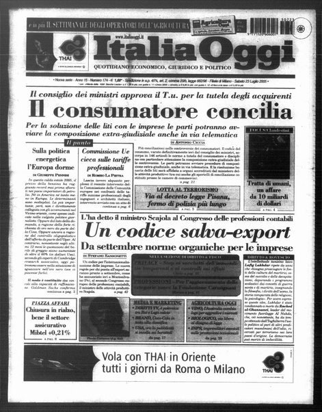 Italia oggi : quotidiano di economia finanza e politica